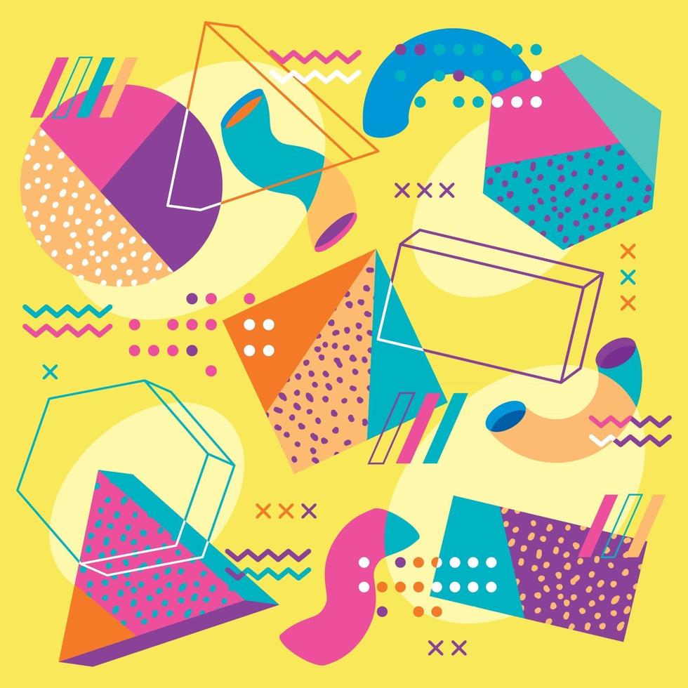 Abstract Memphis 90s Pattern vector