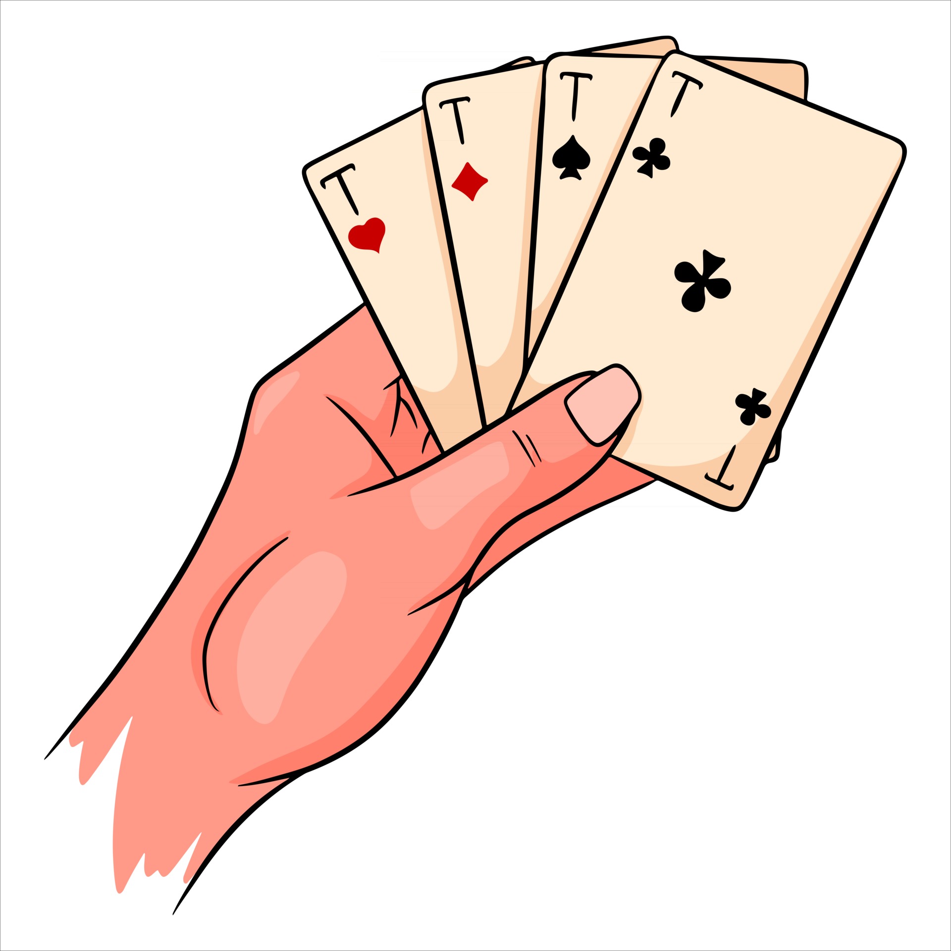 Ace Playing Card Vector Design Images, Casino Playing Card Four