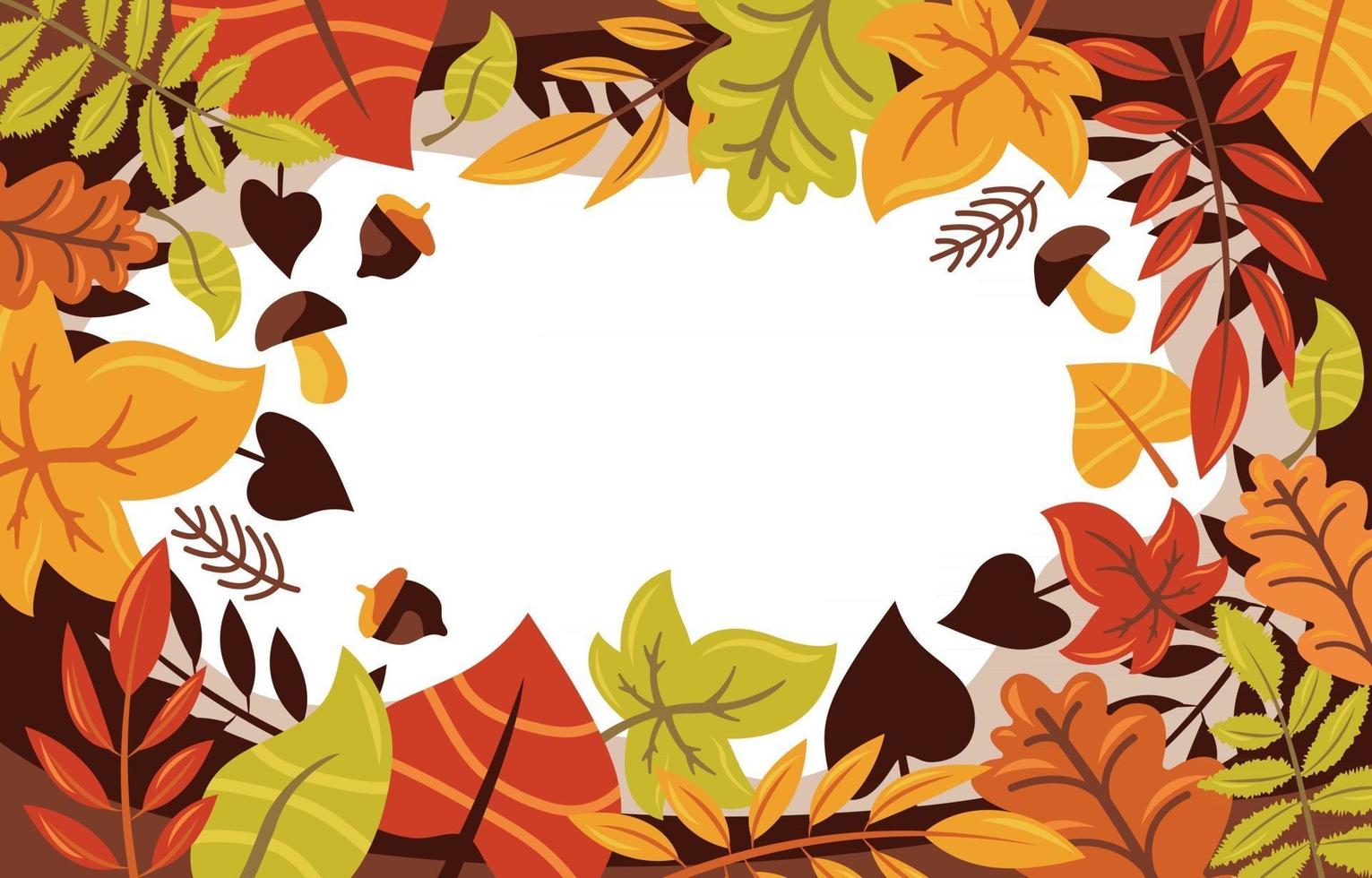 Fall Leaves Border Background vector