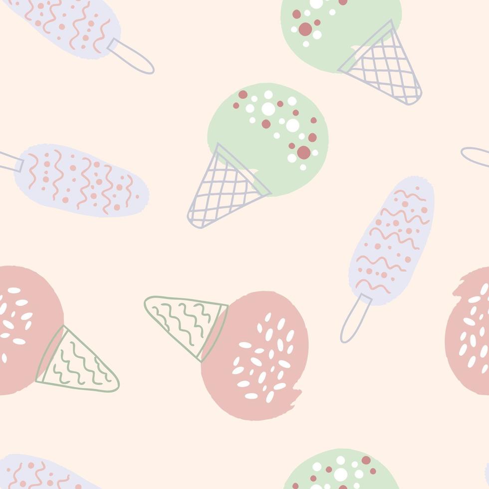 Seamless pattern tasty sweet delicious ice creams vector