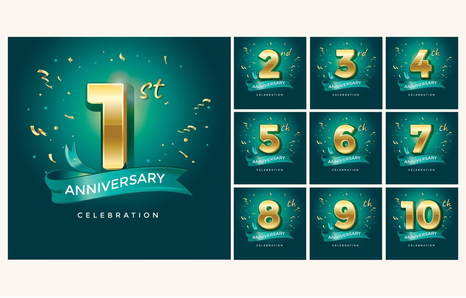 Set of Anniversary Emblems vector