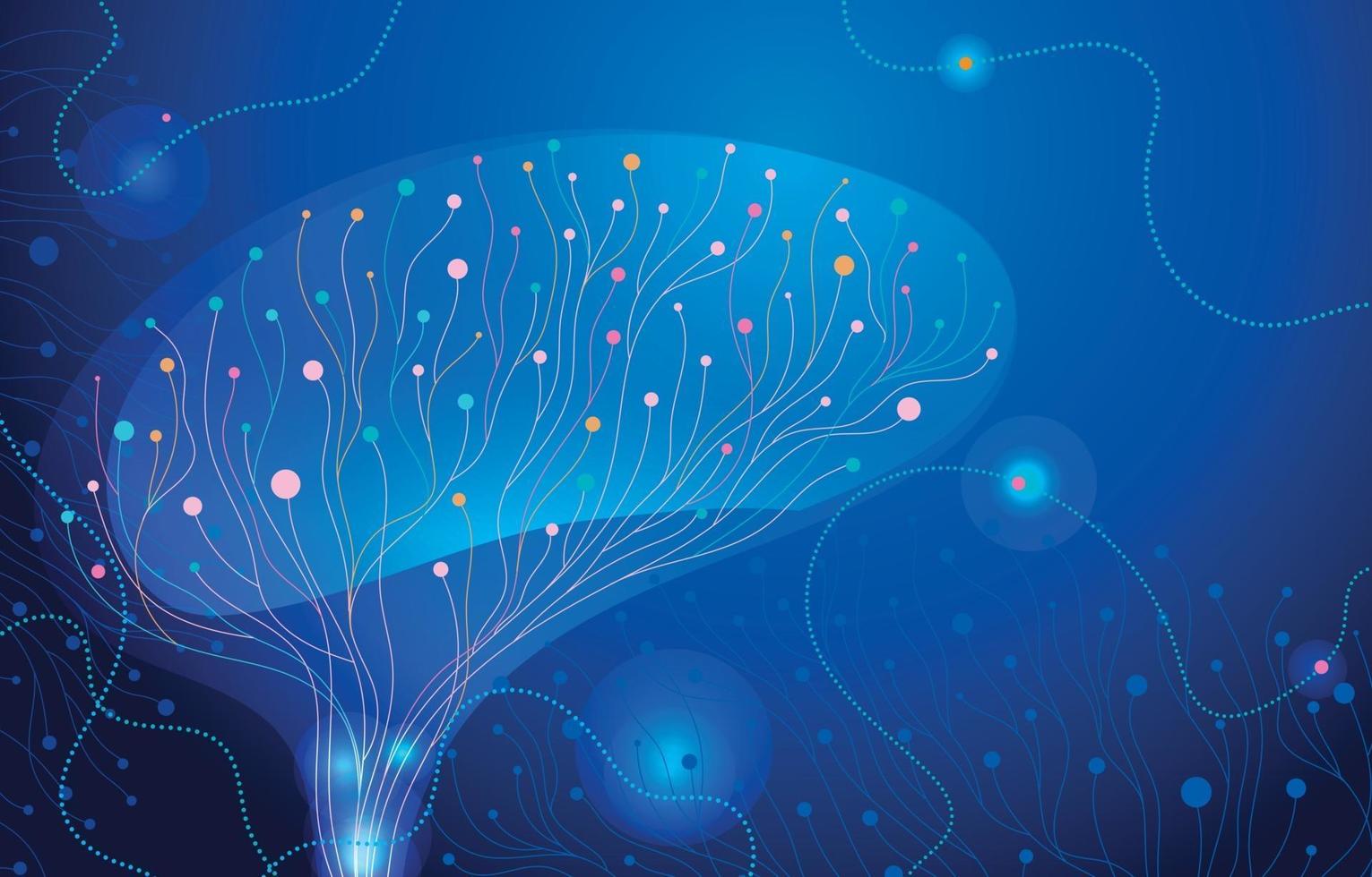 Colorful Brain Neuron Concept Background vector