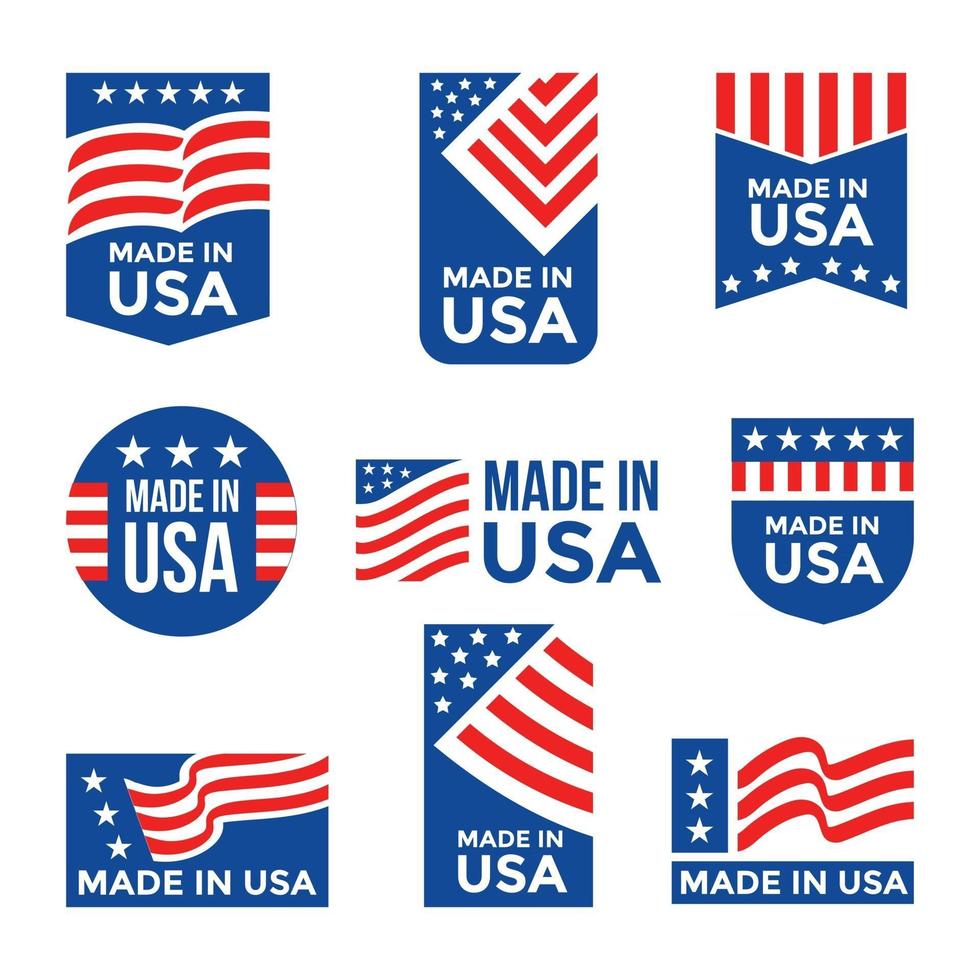 Made in the USA Labels set vector