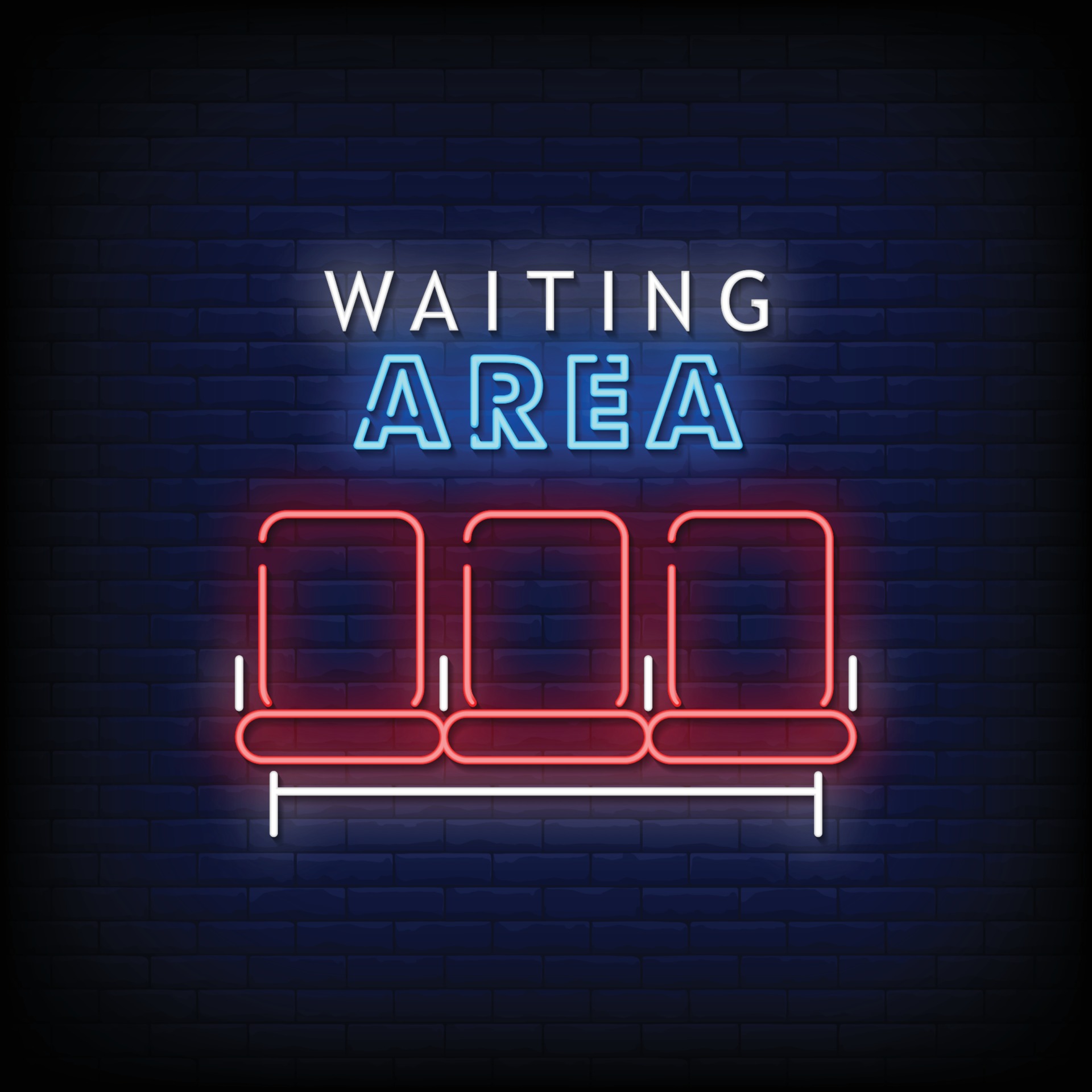 Waiting Area Neon Signs Style Text Vector 2860457 Vector Art at Vecteezy