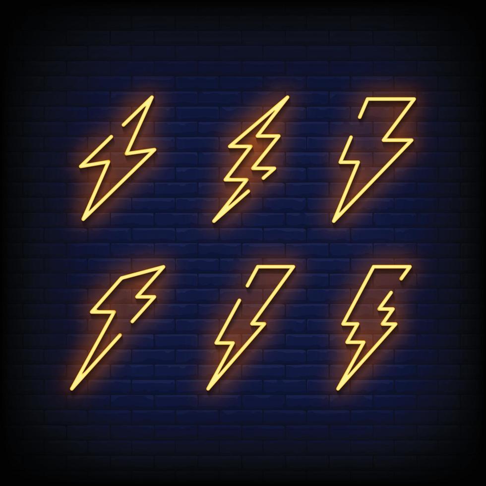 Flash Symbol Neon Signs Style Text Vector