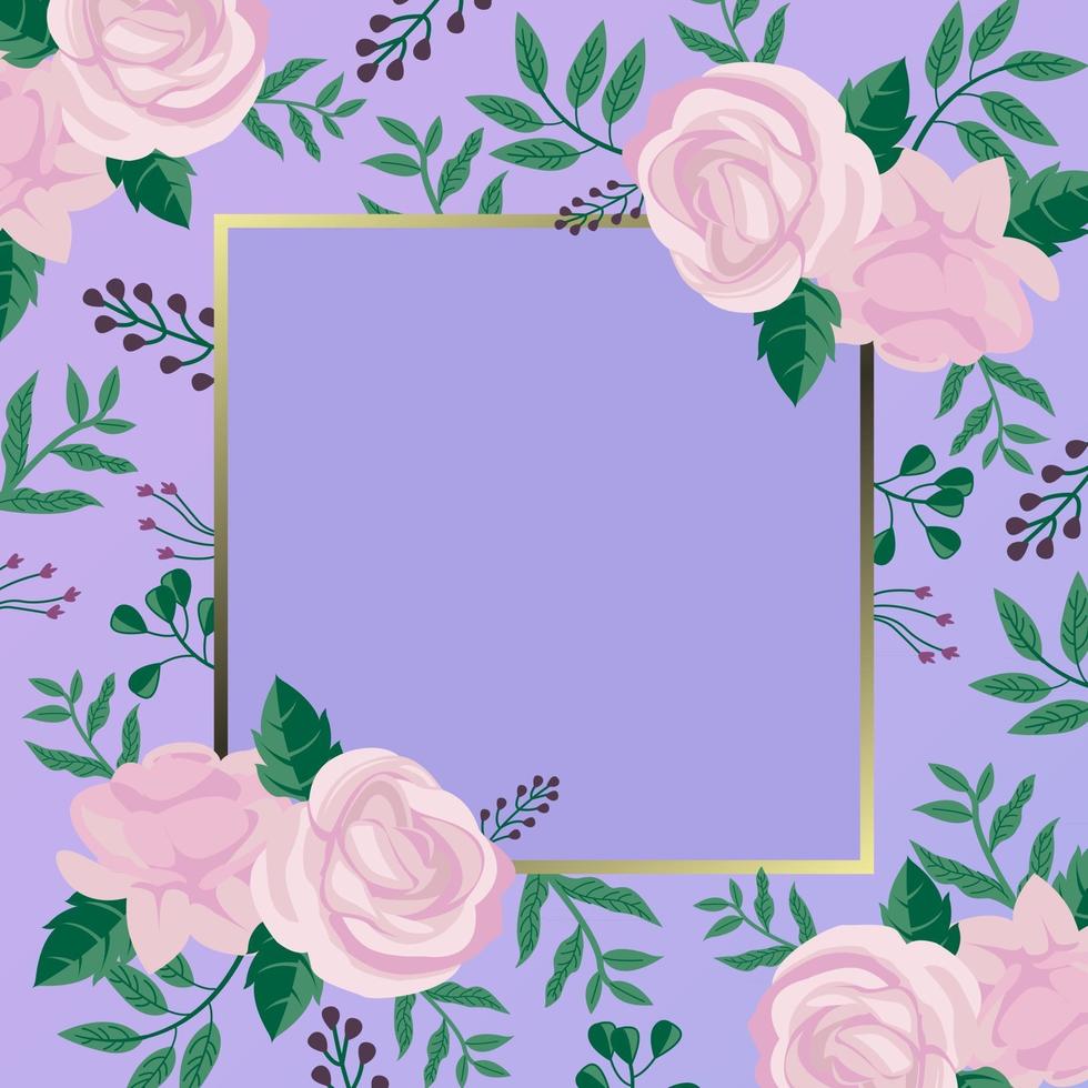 Flat Rose on Purple Background vector