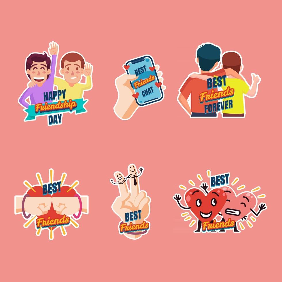 Happy Friendship Day Sticker vector