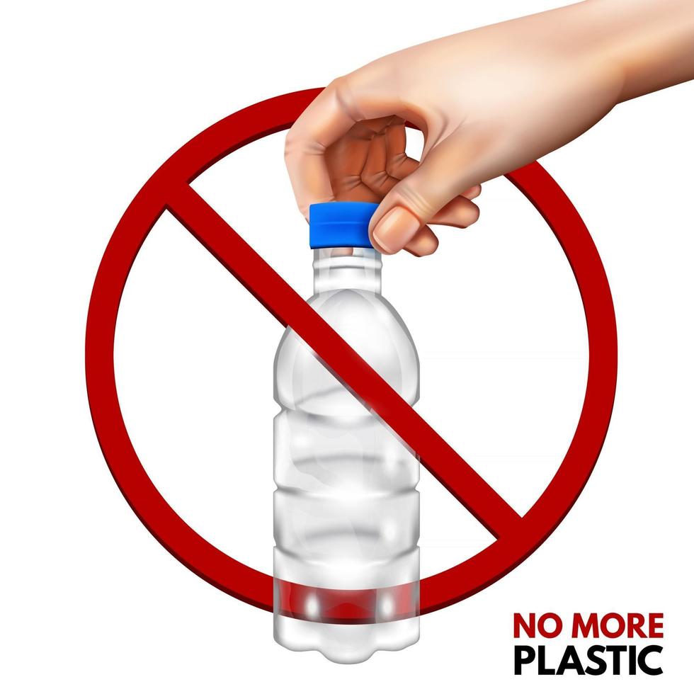 No plastic bottle campaign vector