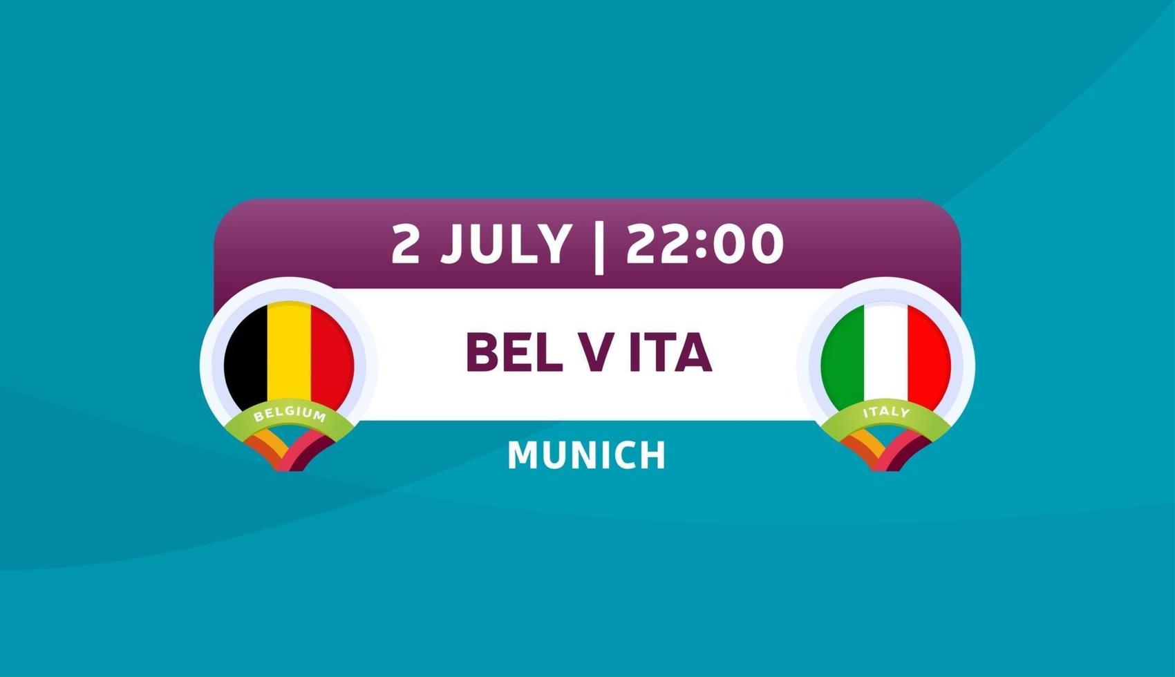 belgium vs italy match vector illustration Football 2020 championship