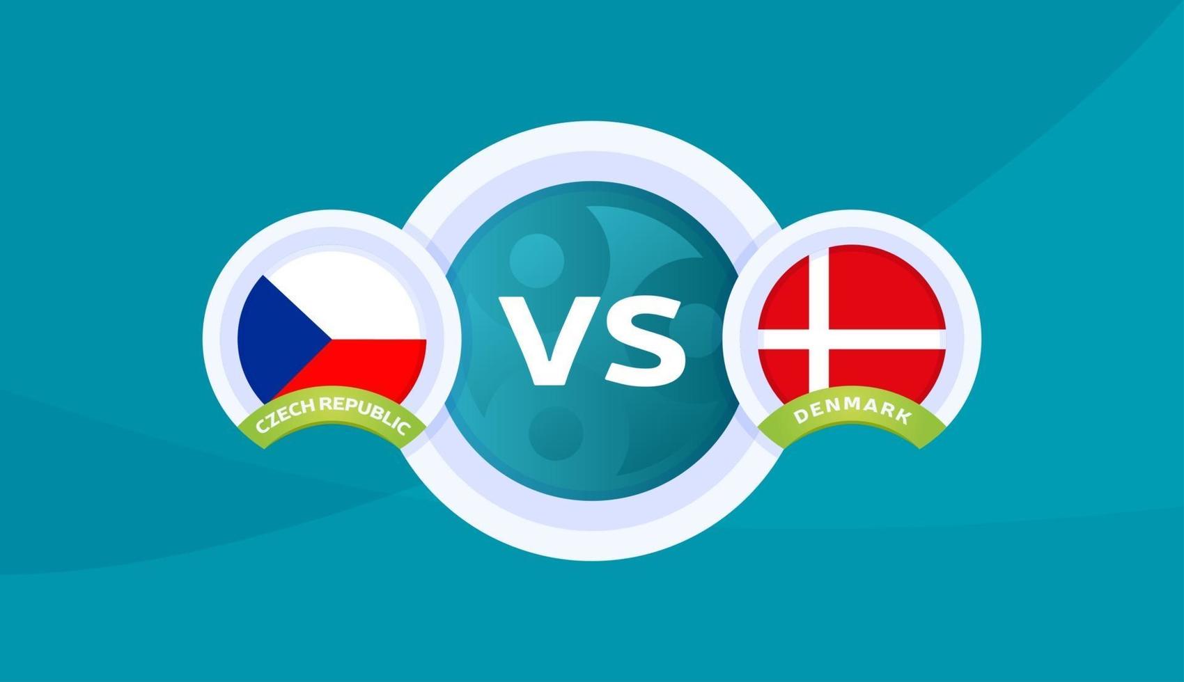 czech republic vs denmark match vector illustration Football 2020 championship