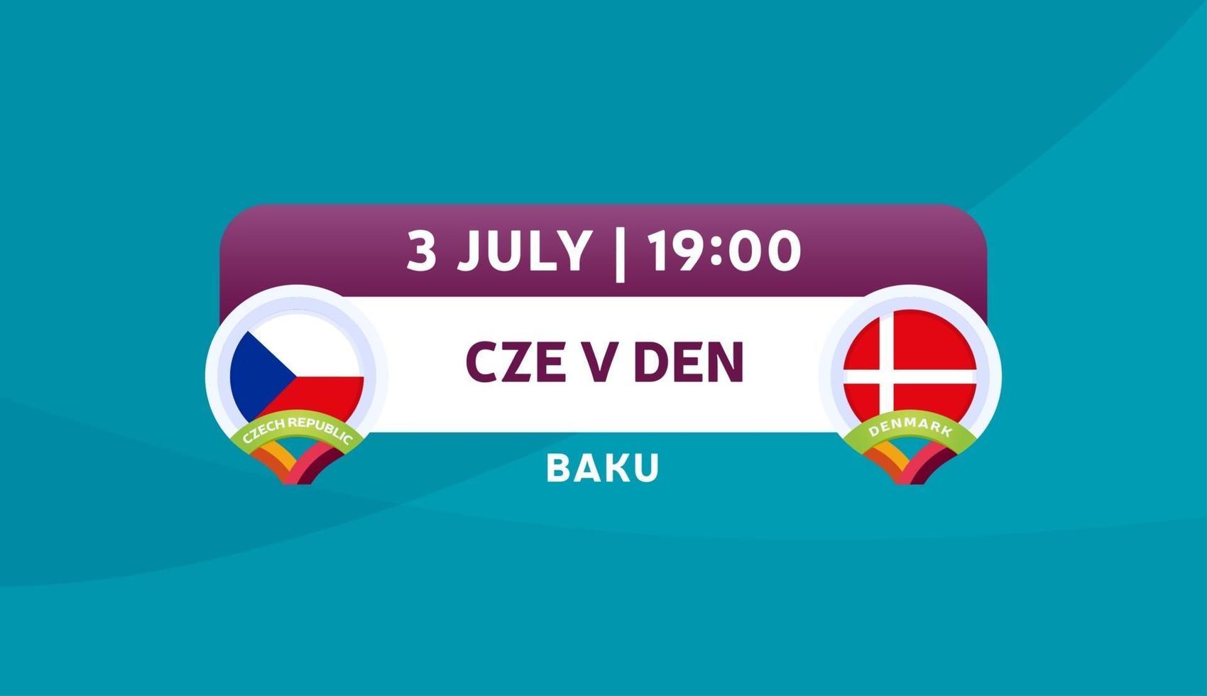 czech republic vs denmark match vector illustration Football 2020 championship