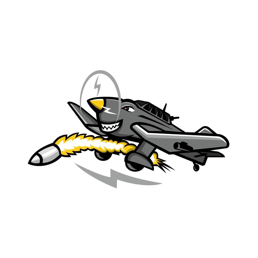 junkers ju-87 dive bomber mascot vector