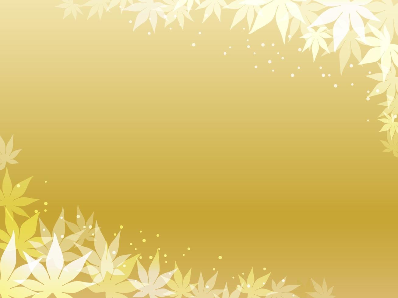 Vector Maple Leaf Frame With Text Space On A Gold Background.