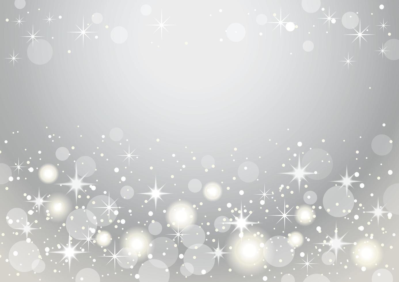 Silver And White Abstract Bokeh Background. Christmas And New Year Holidays Vector Illustration.