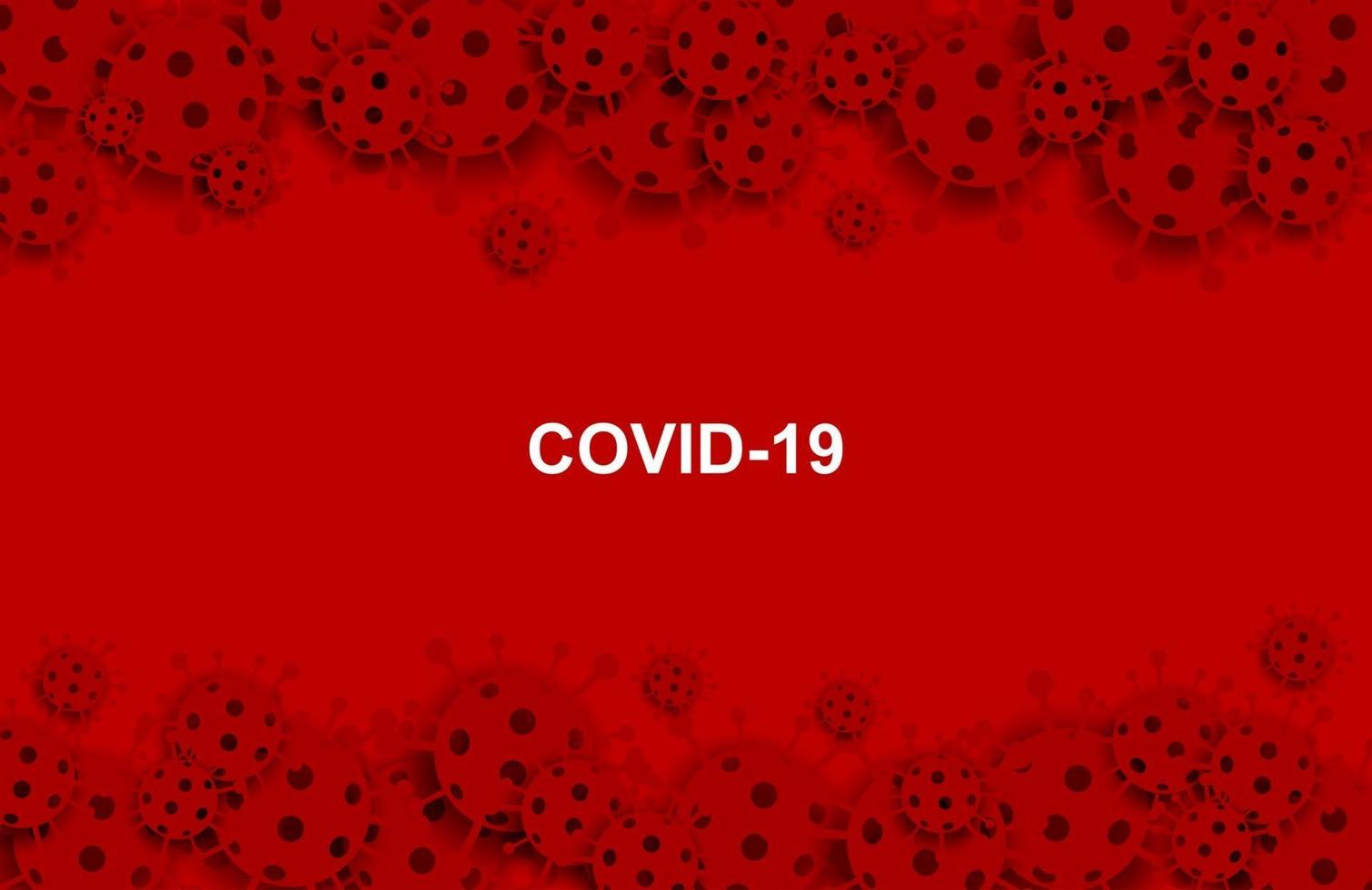 Coronavirus, covit-19 virus. Medical healthcare concept.  Coronavirus on red background. paper art style. vector. vector