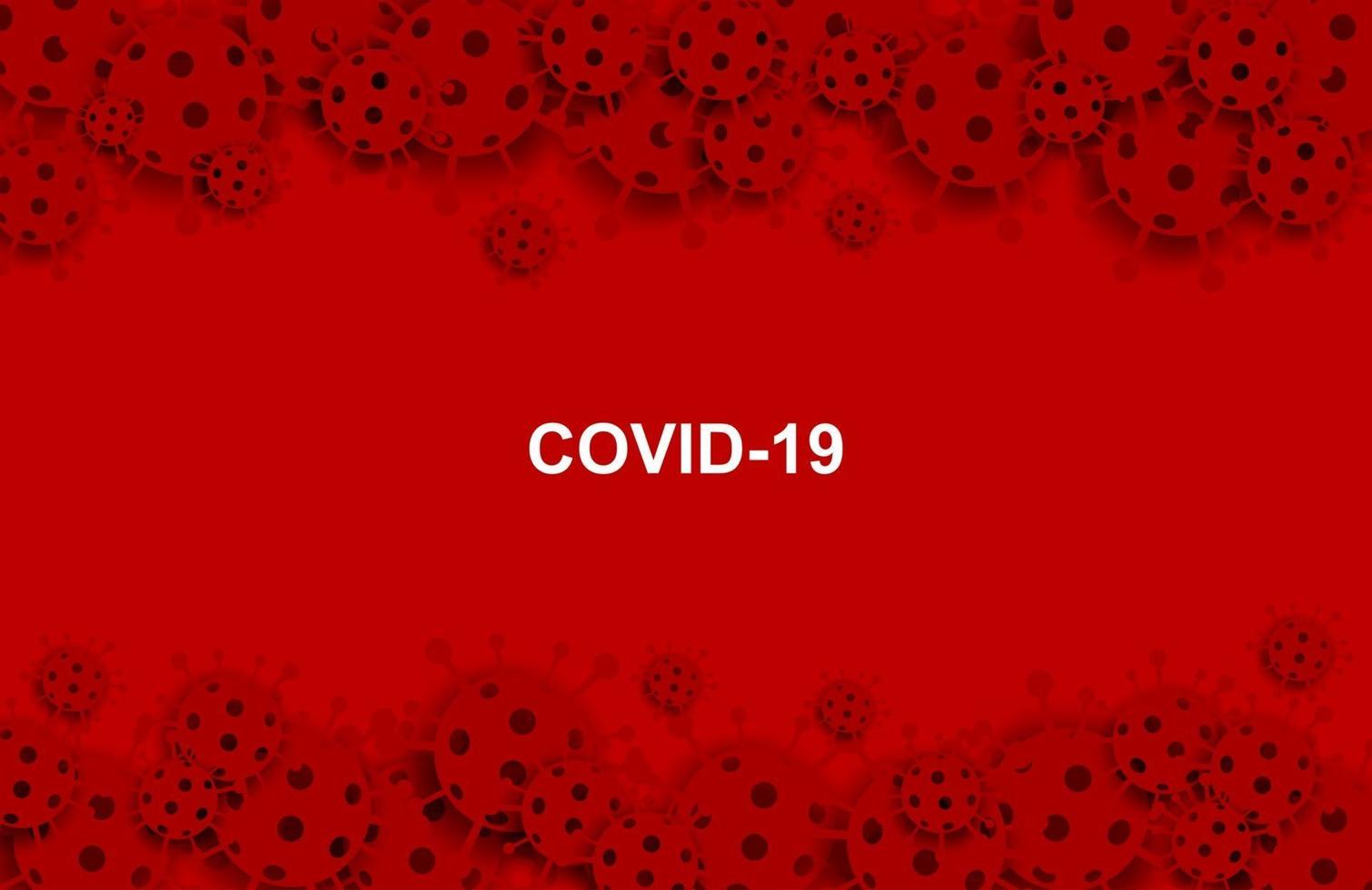 coronavirus, virus covit-19. concepto de salud médica. coronavirus sobre fondo rojo. estilo de arte de papel. vector. vector