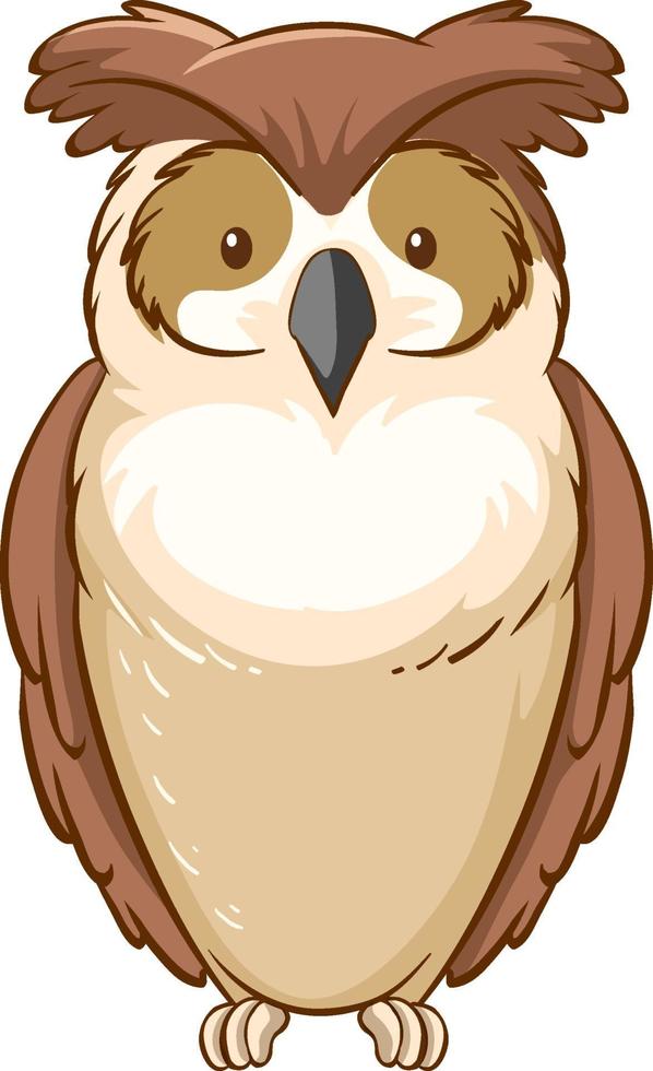 Owl cartoon style isolated vector