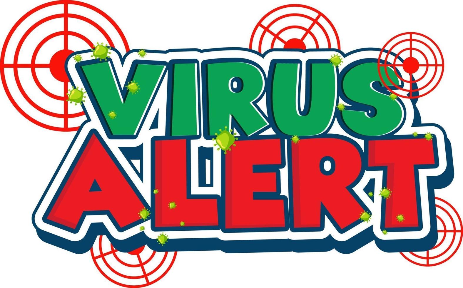 Virus Alert font design isolated on white background vector