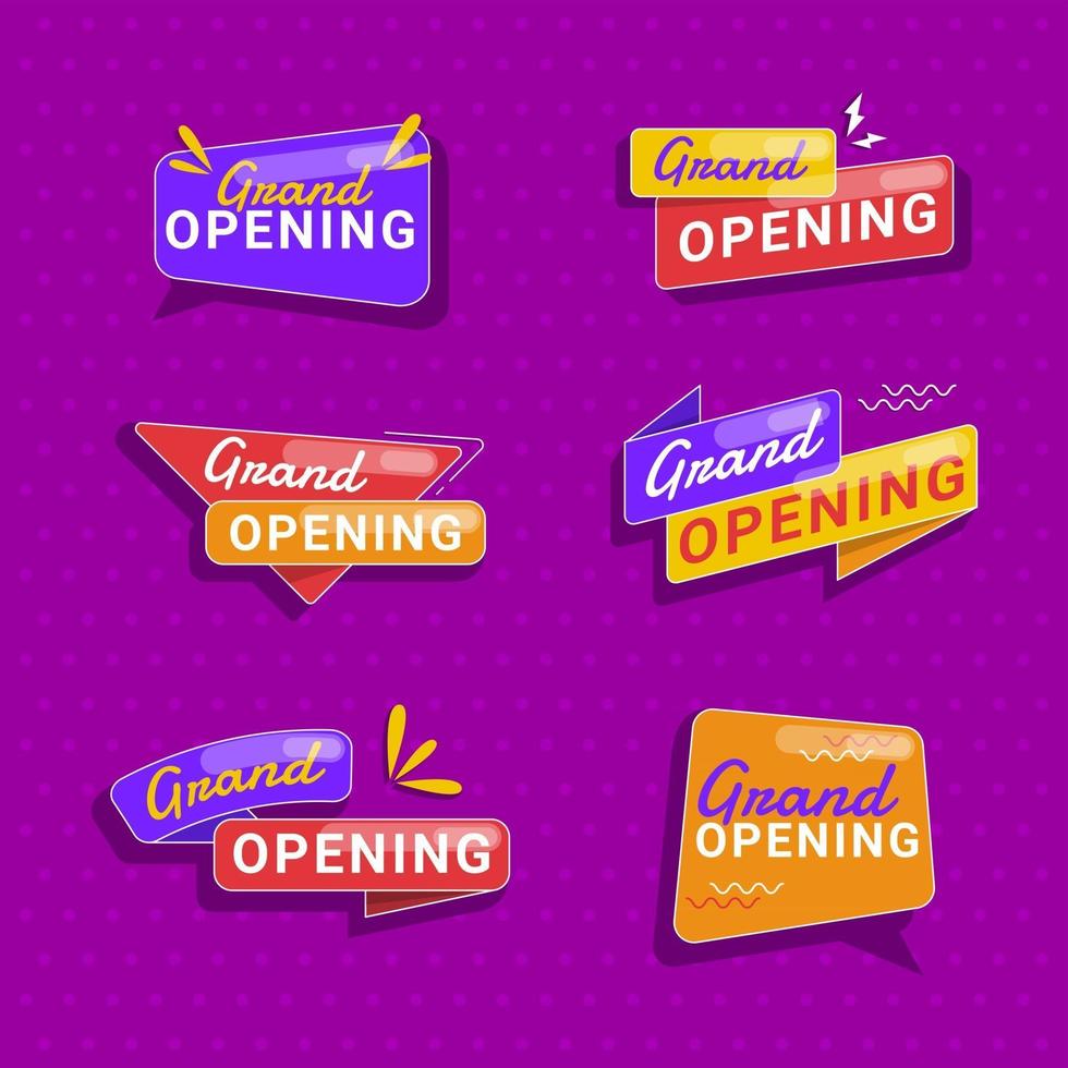 Business Opening Geometric Badge vector
