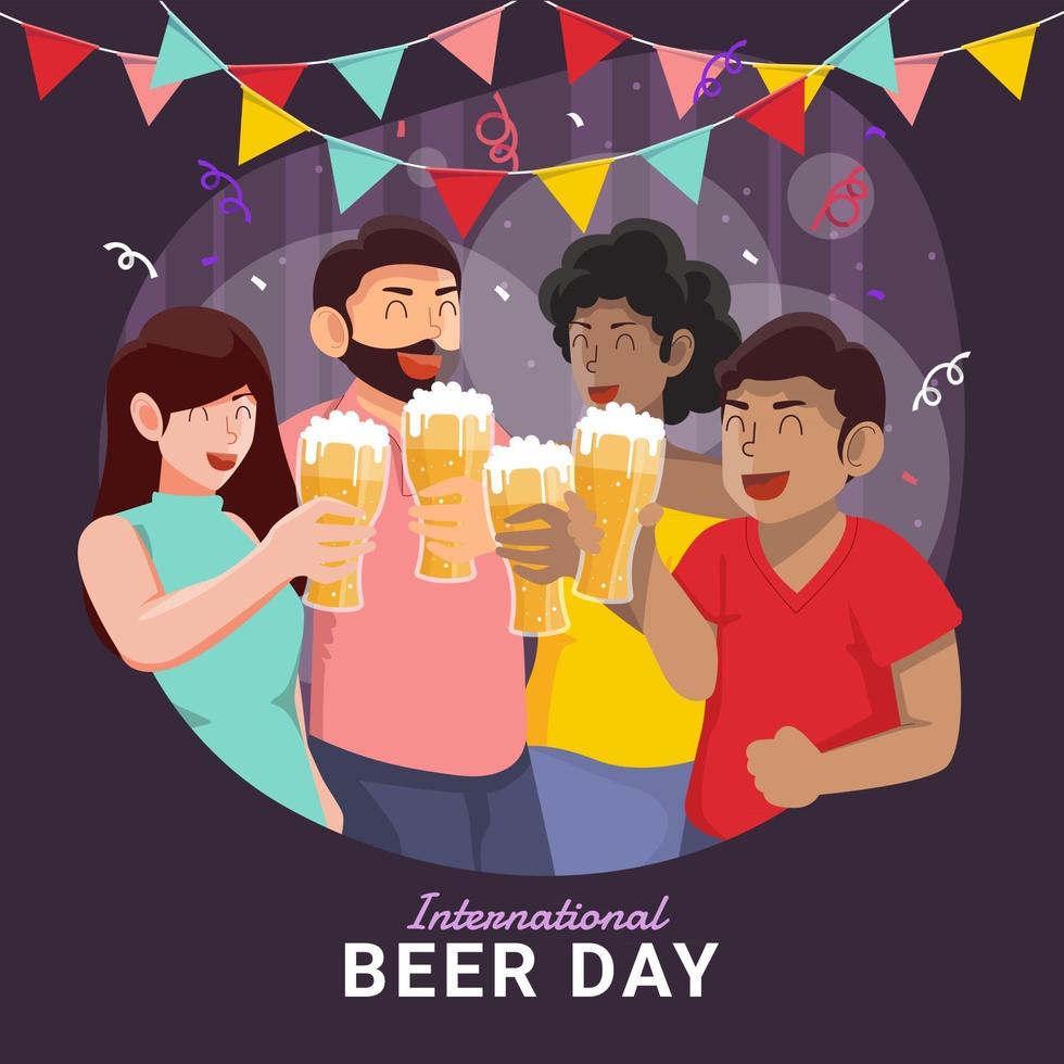 dia internacional de la cerveza vector