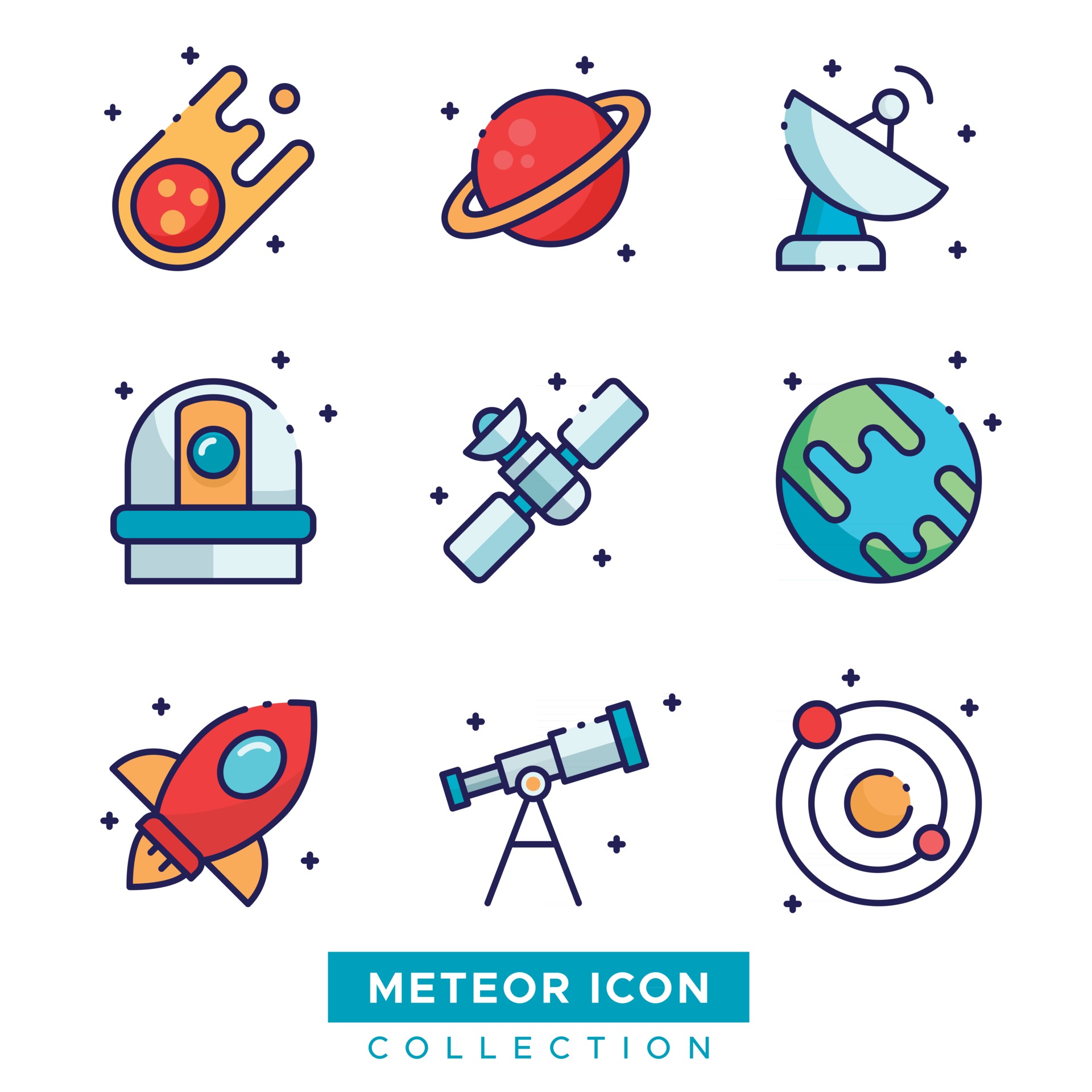 Download Outer Space Objects Set of Icons 2860918 Vector Art at Vecteezy