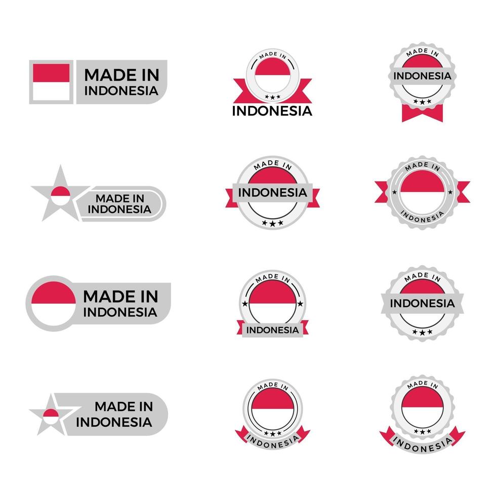 hecho en insignias de indonesia vector