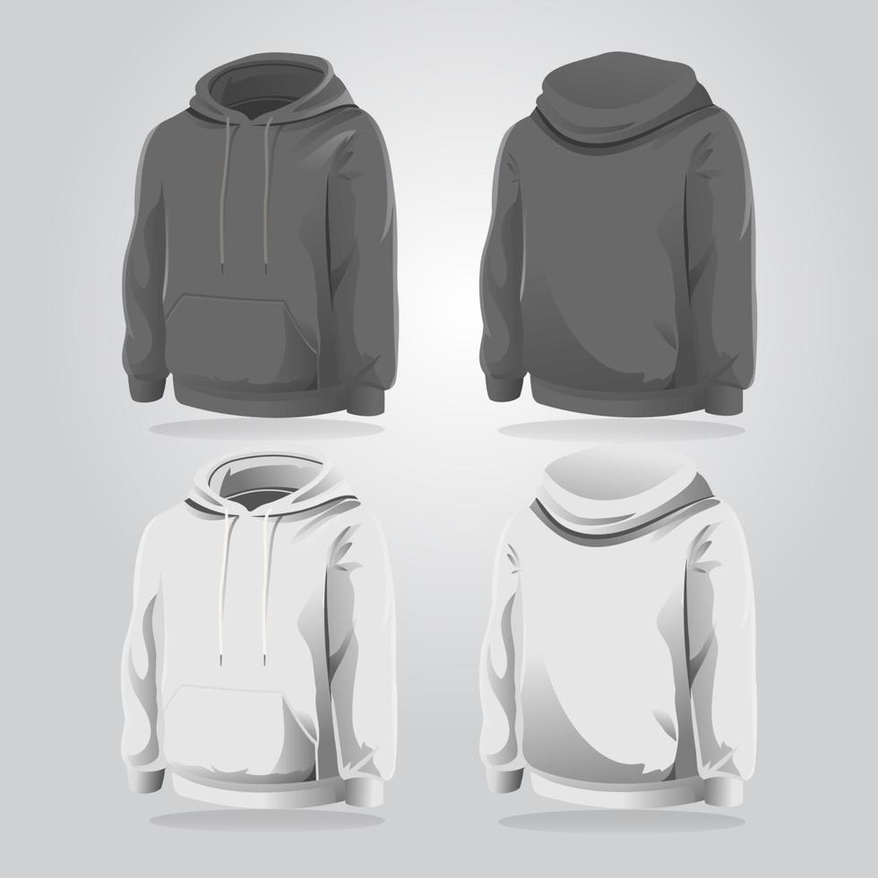 plantilla simple de sudadera con capucha de manga larga vector