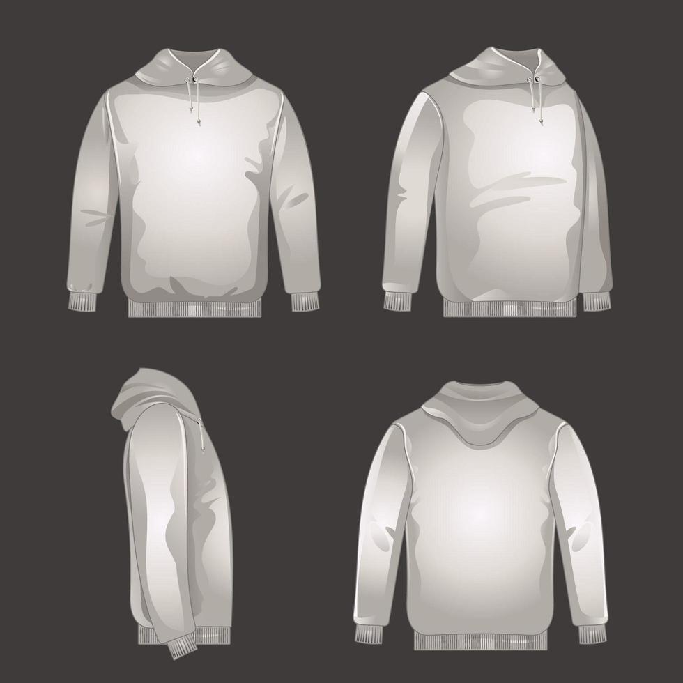 maqueta de sudadera con capucha con capucha doblada vector