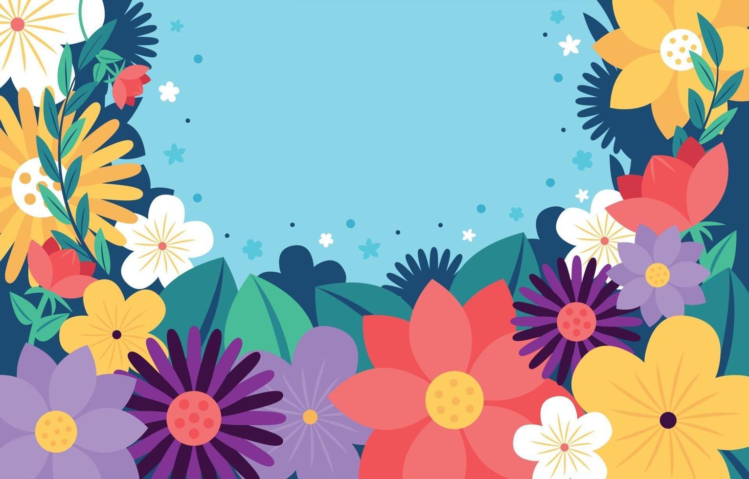 Blooming Flowers Background vector