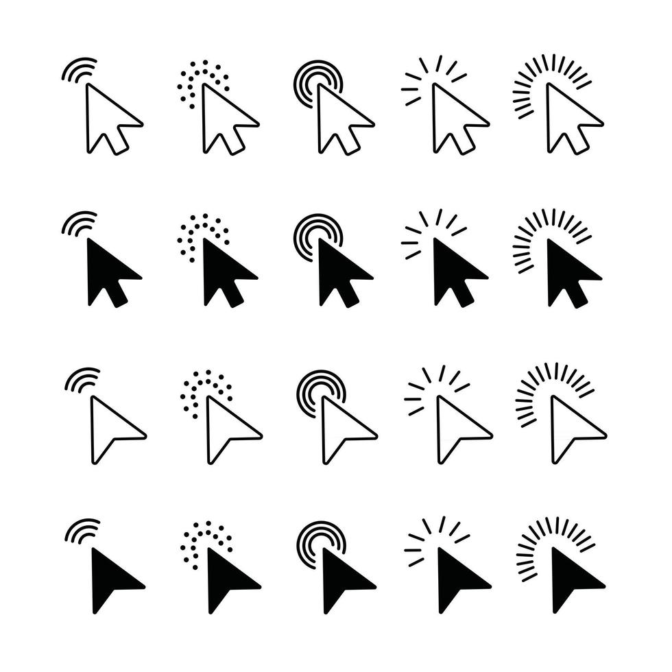 Arrow Mouse Cursor Icon Set vector