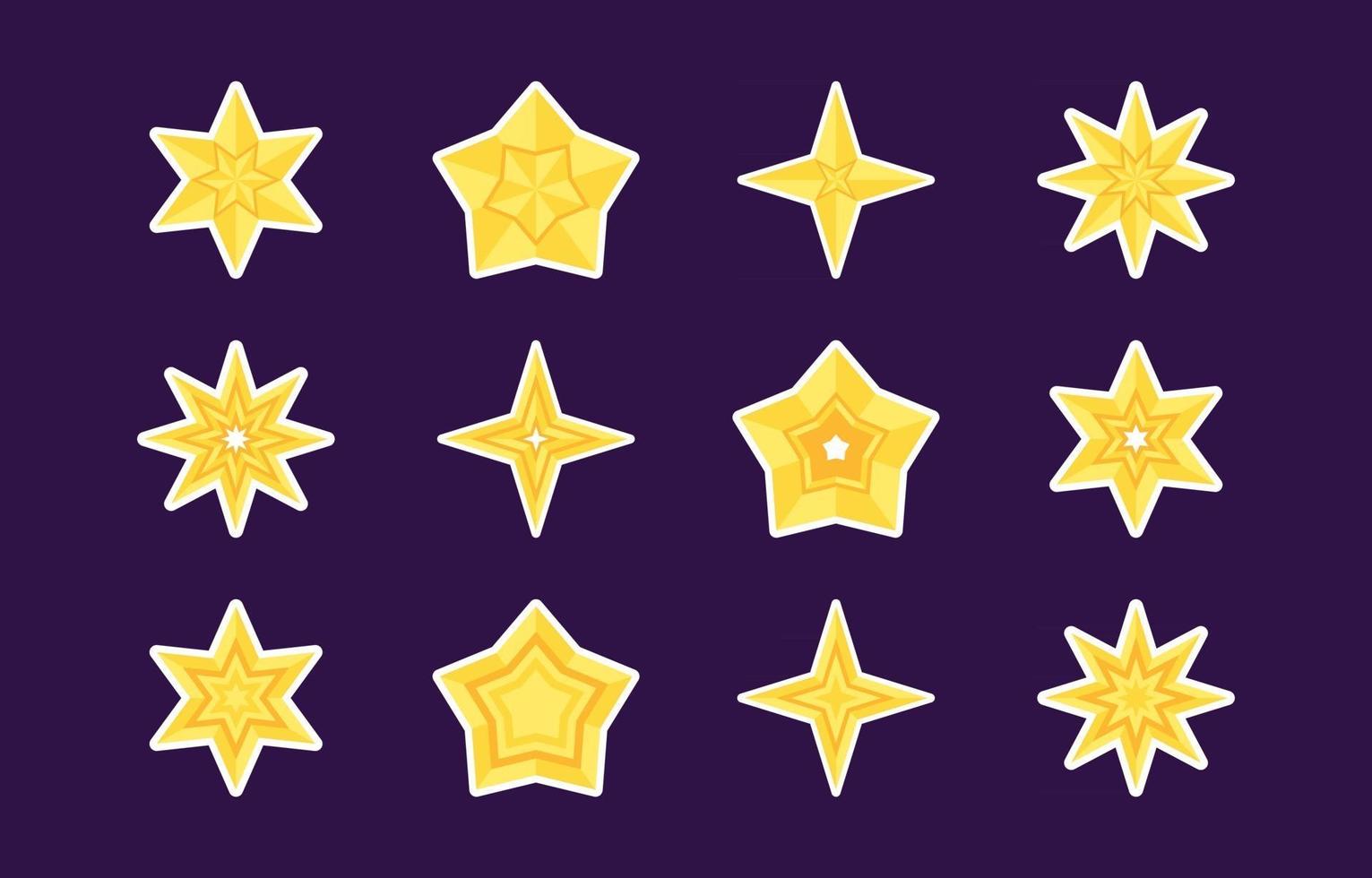 colección de pegatinas de estrella amarilla vector