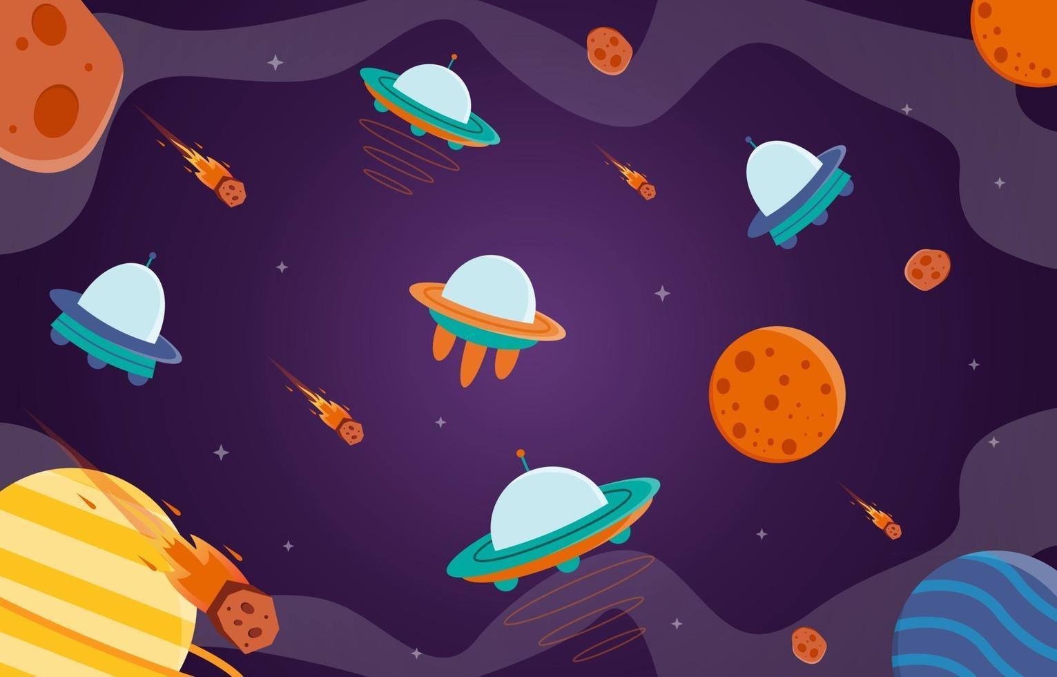 Space UFO Background vector