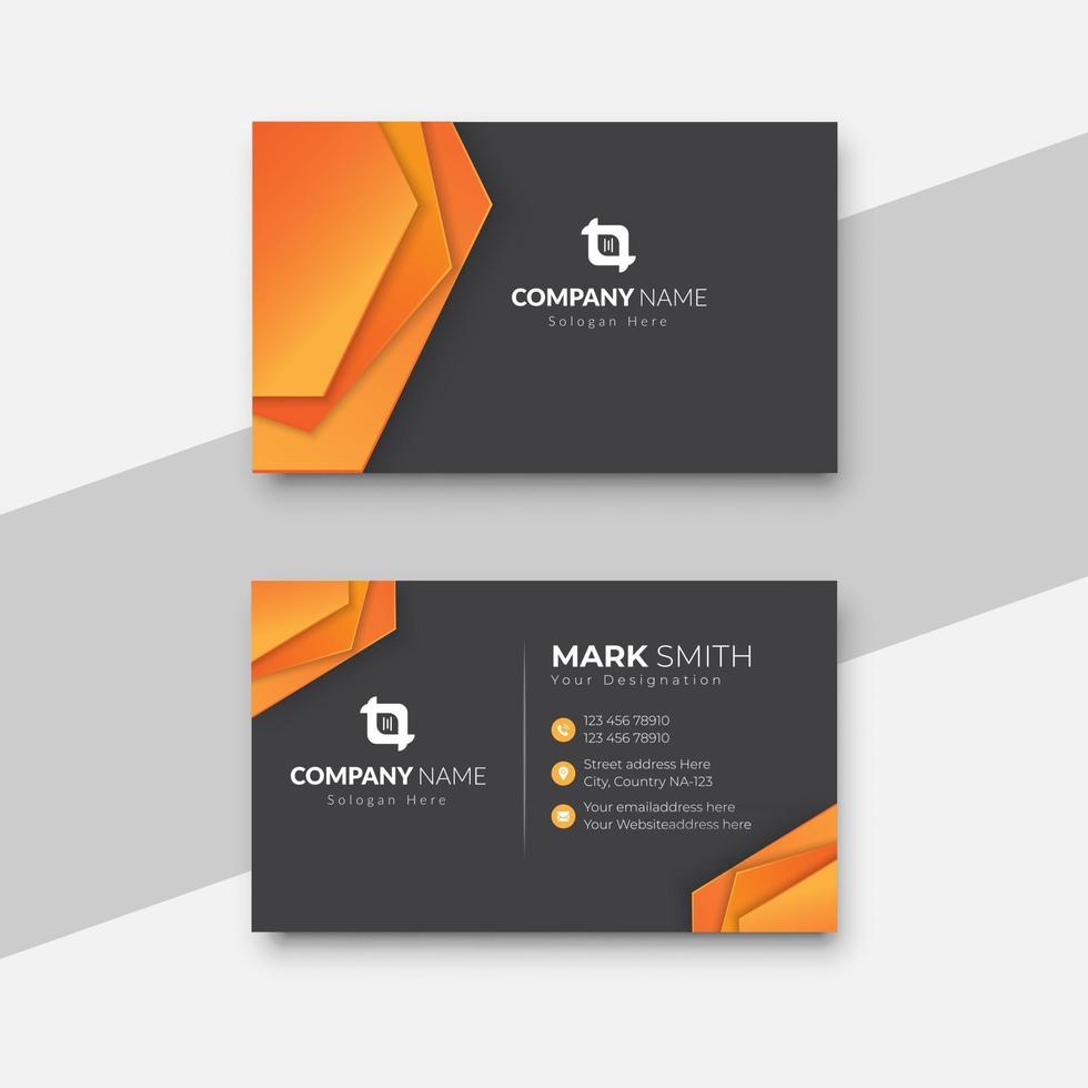 Creative business card with abstract shapes vector