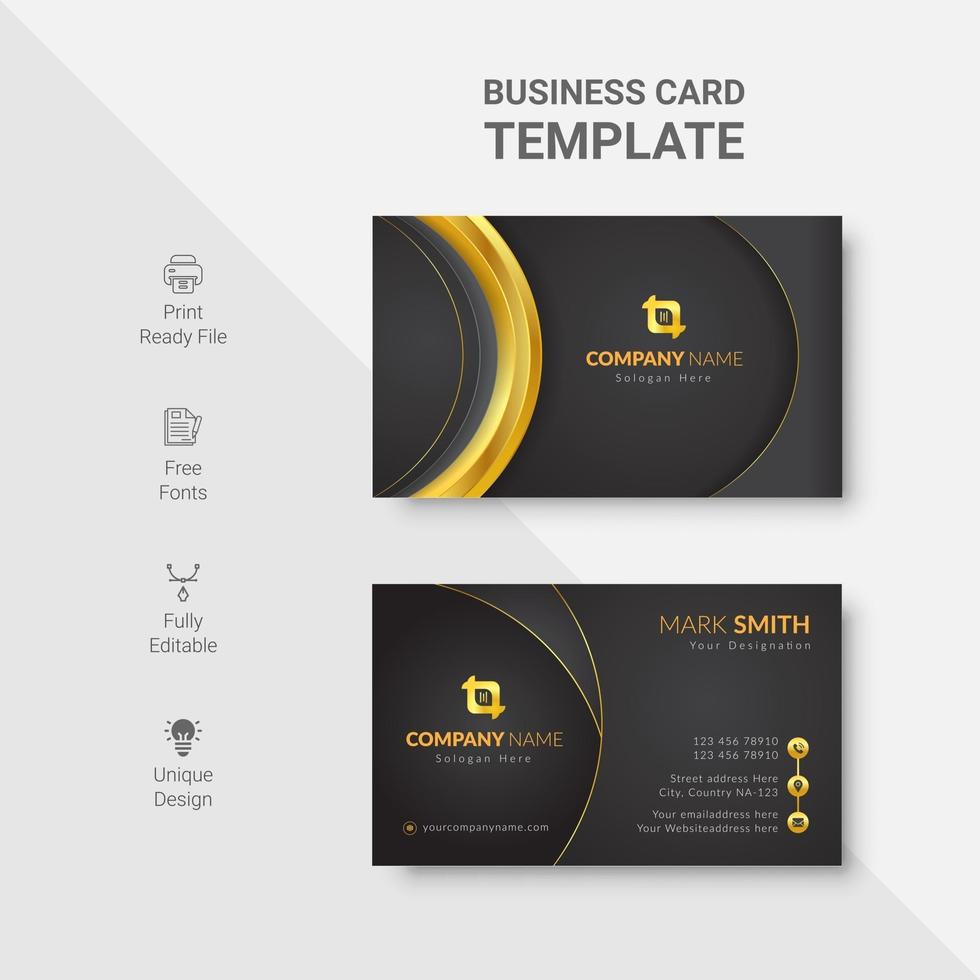 Luxury golden line business identity cards template vector