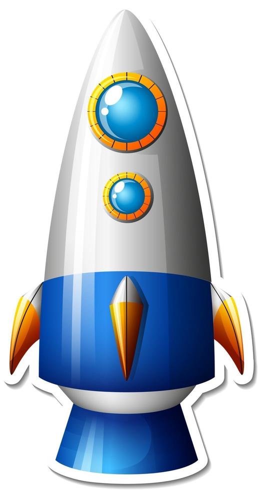 A sticker template with Space Ship Cartoon isolated vector