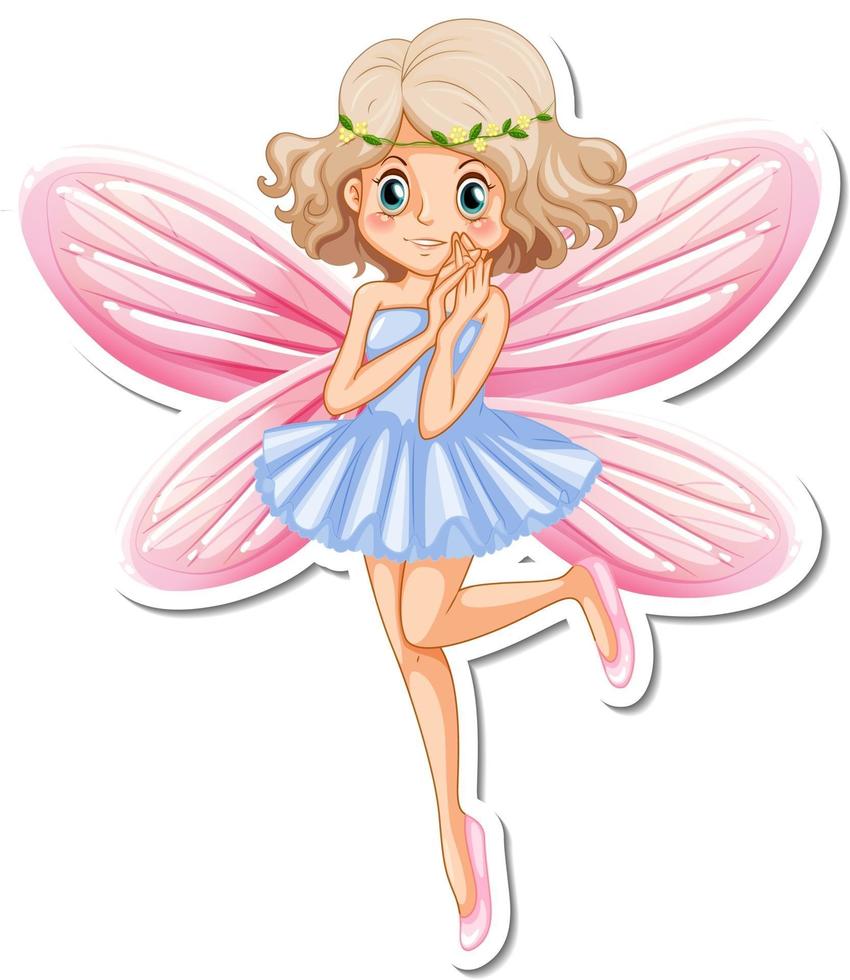 Beautiful fairy cartoon character sticker vector