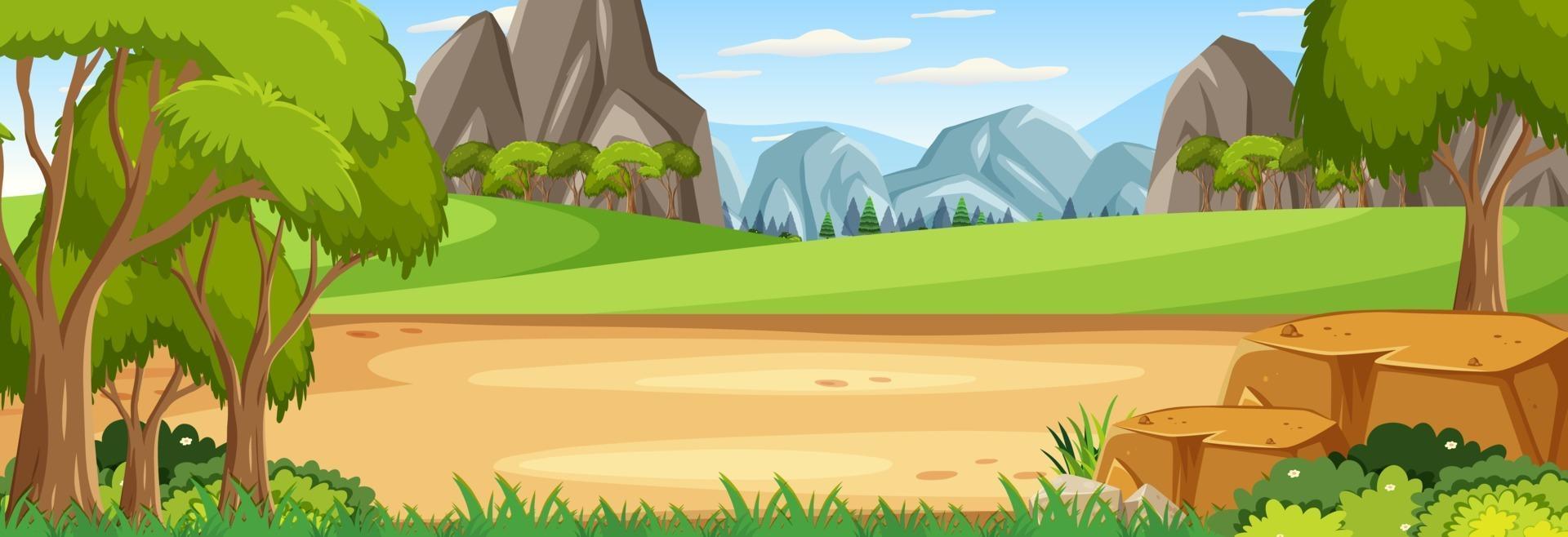 Panorama landscape scene with blank meadow vector