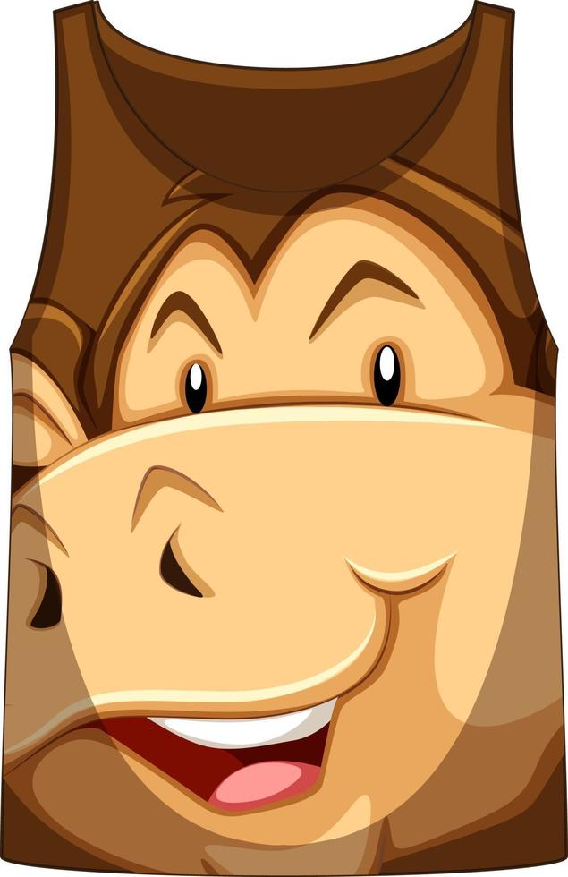 Tank top with face of monkey pattern vector