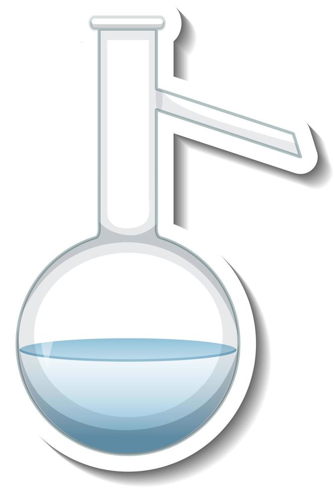 A sticker template with laboratory glassware isolated vector