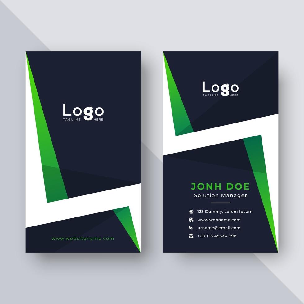 Vertical business card design template vector