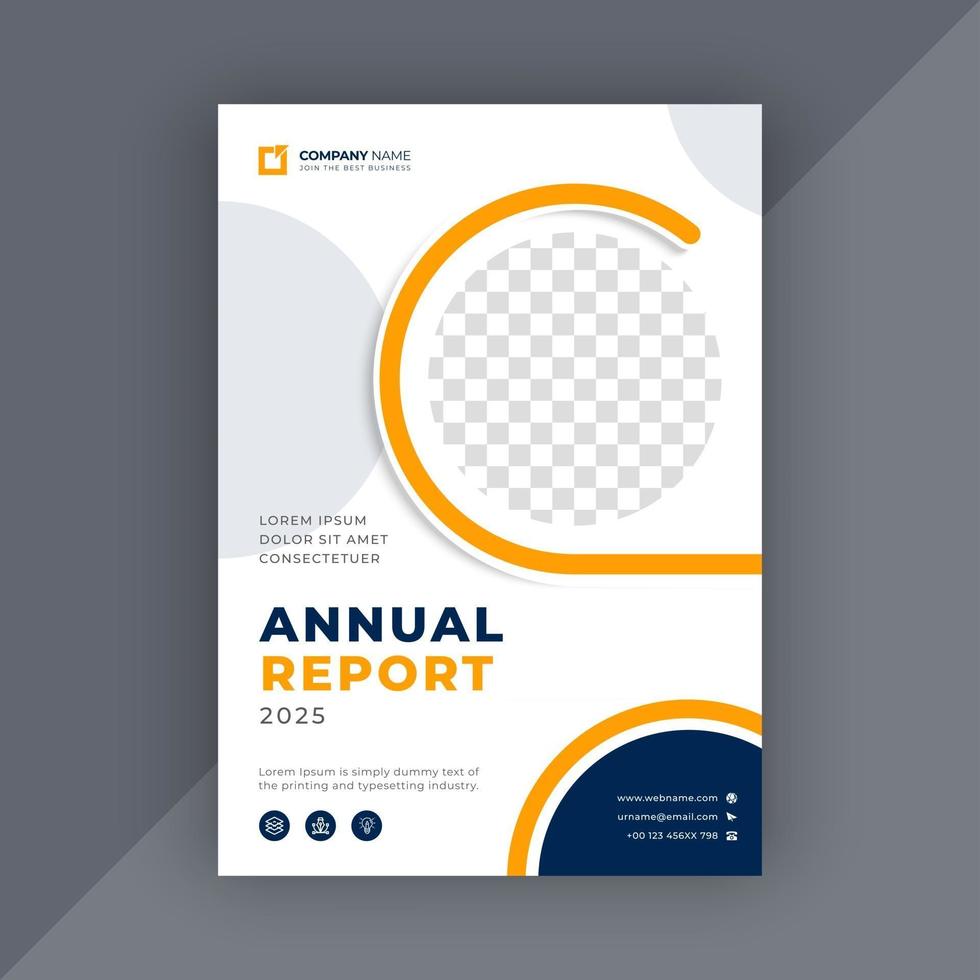 Business annual report template vector