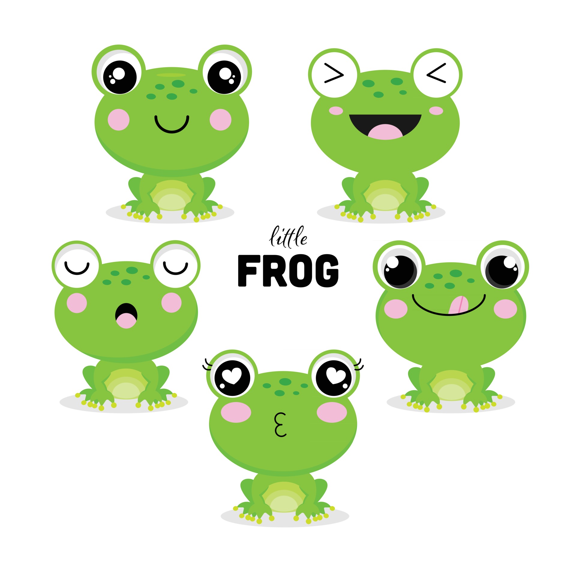 Set of little frogs in cartoon style. 2861313 Vector Art at Vecteezy