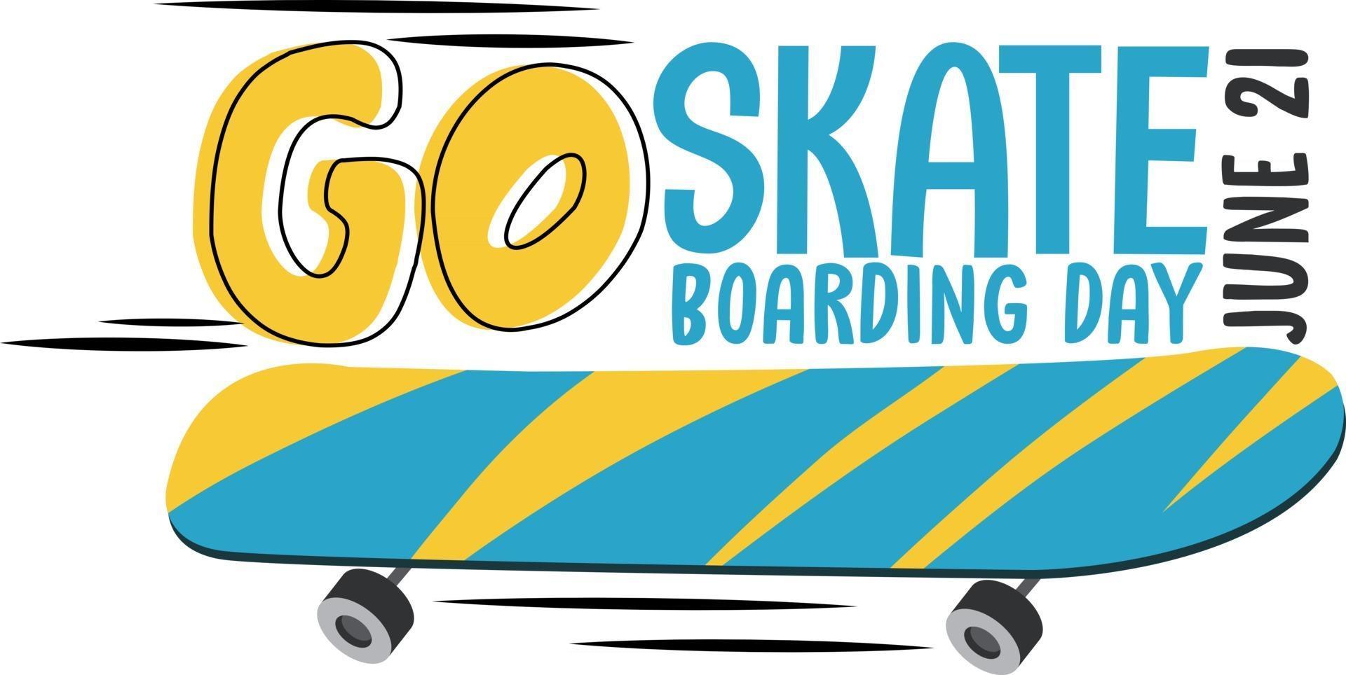 Go Skateboarding Day banner with a skateboard isolated 2861332 Vector