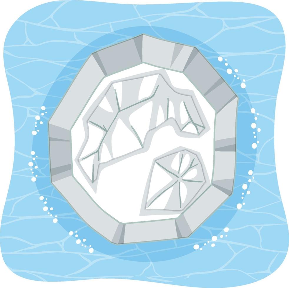 Aerial view of ice island isolated vector