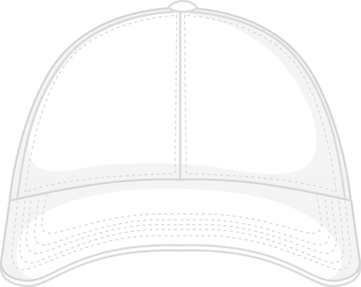 Parte delantera de la gorra de béisbol blanca básica aislada vector