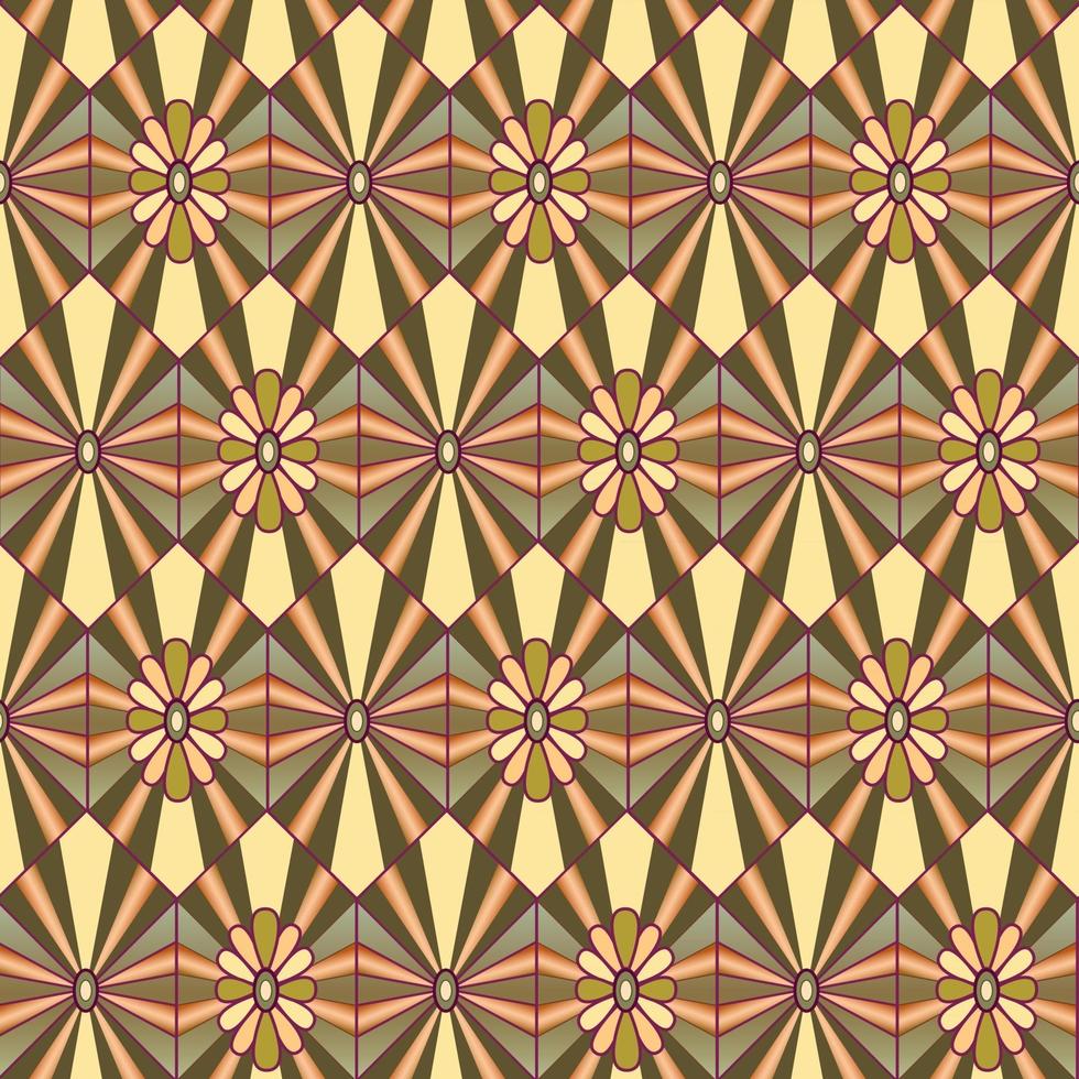 patrón decorativo floral abstracto. adorno arabesco geométrico. motivo indio árabe islámico étnico oriental. vector