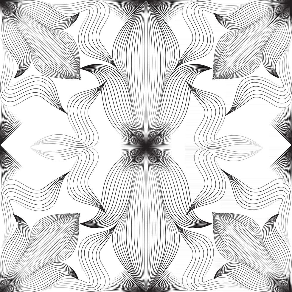 Modelo inconsútil de la línea ornamental abstracta. patrones geométricos sin fisuras. diseño gráfico geométrico abstracto estampado floral. ornamento con formas florales a rayas para tela, diseño de papel de regalo de fondo. vector