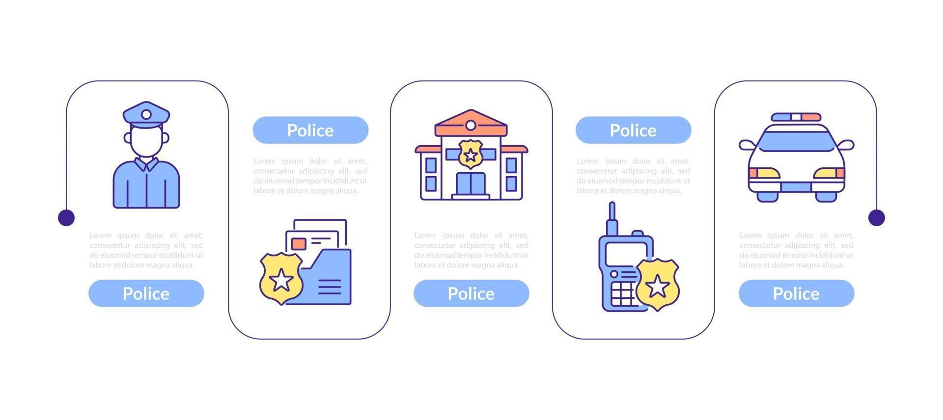 Police Vector infographic template with icons