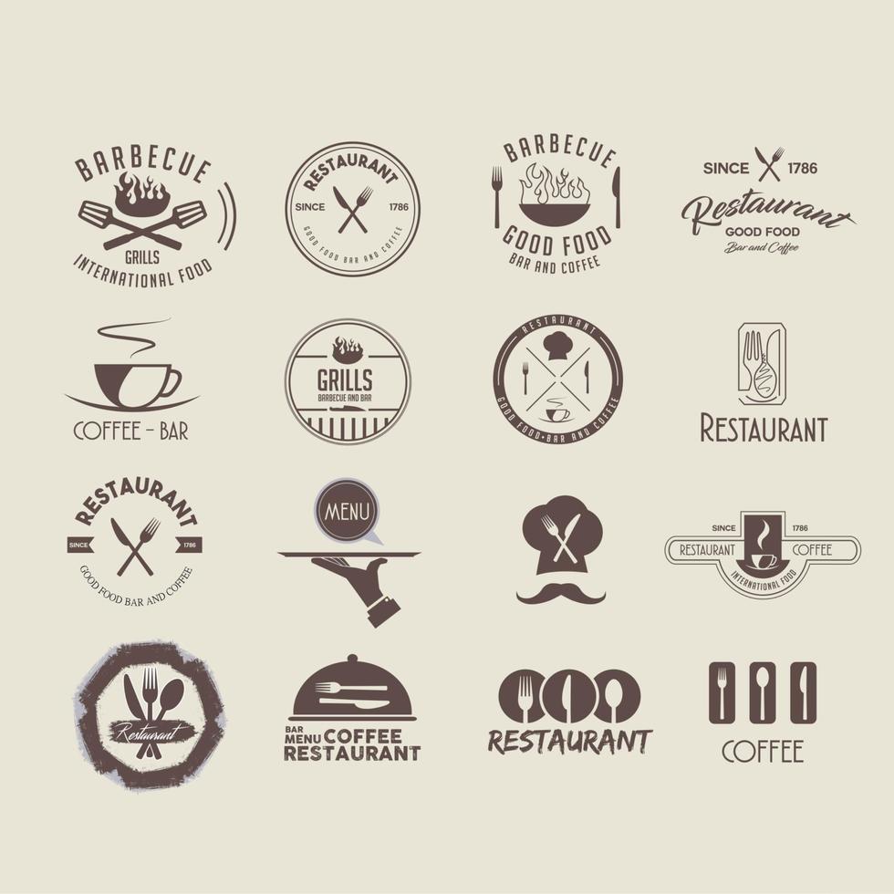 restaurante logo set colección vector