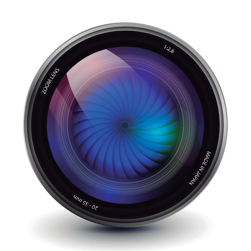 Optic camera lens vector